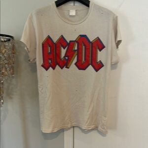 MadeWorn AC/DC Tee graphics on front and back with sparkle ✨ size XS